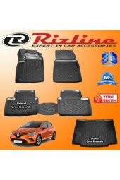 Rizline Renault Clio 5 Hb 3d Paspas + 3d Bagaj Havuzu 2020 Sonrası Siyah Set - 1