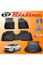 Rizline Kia Cerato 3d Paspas + 3d Bagaj Havuzu 2016-2020 Arası Siyah Set - 1