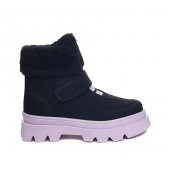 Albishoes Kız Çocuk Kürklü Kaymaz Taban Suya Dayanıklı Soğuk Geçirmez Cırtlı Çocuk Bot Kız Çocuk Bot - 1