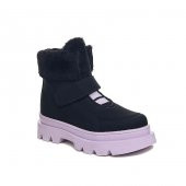 Albishoes Kız Çocuk Kürklü Kaymaz Taban Suya Dayanıklı Soğuk Geçirmez Cırtlı Çocuk Bot Kız Çocuk Bot - 2