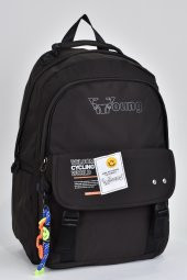 Ççs Unisex Çok Gözlü Günlük Seyahat Okul Sırt Çantası Siyah 51590 thumbnail 2