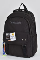 Ççs Unisex Çok Gözlü Günlük Seyahat Okul Sırt Çantası Siyah 51590 thumbnail 3