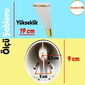 Iron 6'lı Set Mobilya Tv Ünitesi Konsol Koltuk Kanepe Destek Ayağı 19 Cm Beyaz Ayakları M8 Civatalı - 2