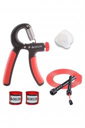 Delta 2 Adet Boks Kickbox Muay Thai Sanda El Bandajı Boks Dişliği 5-60 Kg Sertlik El Yayı Atlama İpi - 1