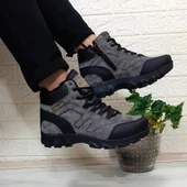 Luttoon 2035 Füme-Siyah Kürklü Fermuarlı Kaymaz Erkek Bot - 4