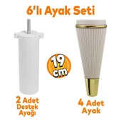 Iron 6'lı Set Mobilya Tv Ünitesi Konsol Koltuk Kanepe Destek Ayağı 19 Cm Aytaşı Ayakları M8 - 1