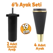 Iron 6'lı Set Mobilya Tv Ünitesi Konsol Koltuk Kanepe Destek Ayağı 19 Cm Siyah Ayakları M8 Civatalı thumbnail 1