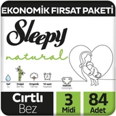 Sleepy Natural Ekonomik Fırsat Paketi Bebek Bezi 3 Numara Midi 84 Adet - 1