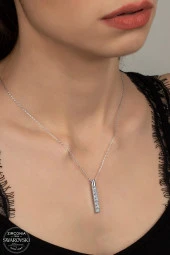 Swarovski Zirconia Kadın Dilek Gümüş Kolye - 2
