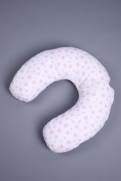 Babyhola Emzirme Yastığı Minderi Yıkanabilir Fermuarlı Dış Kılıf Yıldız Desen Beyaz 1030 - 3