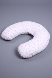 Babyhola Emzirme Yastığı Minderi Yıkanabilir Fermuarlı Dış Kılıf Yıldız Desen Beyaz 1030 - 5