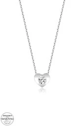 Union Swarovski Zirconia Kadın Kalp Montür Gümüş Kolye - 2