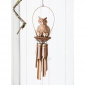 Coconat Yuvalı Yavrulu Baykuş Bambu Rüzgar Çanı 90 cm thumbnail 3