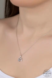 Swarovski Zirconia Kadın Kelebek Gümüş Kolye - 1