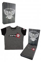 Beşiktaş Orijinal Antrasit Bebek T-Shirt Hediyelik Ahşap Kutulu - 1