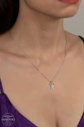 Union Swarovski Zirconia Kadın Kız Çocuğu Gümüş Kolye - 1