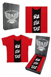 Beşiktaş Orijinal Kırmızı Bebek T-Shirt Hediyelik Ahşap Kutulu - 1