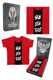 Beşiktaş Orijinal Kırmızı Bebek T-Shirt Hediyelik Ahşap Kutulu - 1