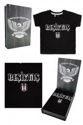Beşiktaş Orijinal Siyah Bebek T-Shirt Hediyelik Ahşap Kutulu - 1