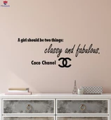 Oturma Odası, Ofis, Dükkan Duvar Sticker Etiketler Motivasyon Alıntı Coco Chanel Klas Ve Muhteşem İlham Harfleri - 1