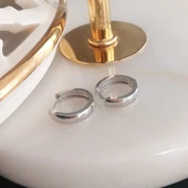 Vaoov 925 Ayar Gümüş Bombeli Halka Küpe thumbnail 4