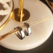 Vaoov 925 Ayar Gümüş Bombeli Halka Küpe thumbnail 7