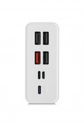 Powerway 30.000 Mah Pd 22.5W Dahili Kablolu Hızlı Şarj Gerçek 30.000 Mah QC30S Beyaz Powerbank - 3