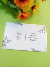 100 Adet Lux Kalın Kuşe Tebrik Kartı - Teşekkür Kartı - Paketleme Kartı-  Lak Kaplama 8 x 5 cm (M5) - 1