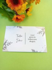 100 Adet Lux Kalın Kuşe Tebrik Kartı - Teşekkür Kartı - Paketleme Kartı-  Lak Kaplama 8 x 5 cm (M5) - 2