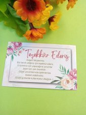 100 Adet Lux Kalın Kuşe Tebrik Kartı - Teşekkür Kartı - Paketleme Kartı- Lak Kaplama 8 x 5 cm (M2) - 1