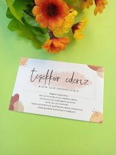 100 Adet Lux Kalın Kuşe Tebrik Kartı - Teşekkür Kartı - Paketleme Kartı-  Lak Kaplama 8 x 5 cm - 1