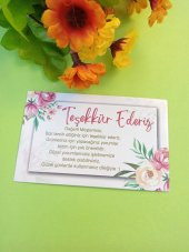 100 Adet Lux Kalın Kuşe Tebrik Kartı - Teşekkür Kartı - Paketleme Kartı- Lak Kaplama 8 x 5 cm (M2) - 2