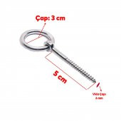Halkalı Metal Paslanmaz M6 Vidalı Sabitleme Gerdirme Çekme Kaldırma Tavan Kancası Asma Kit Kiti - 2