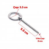 Halkalı Metal Paslanmaz M8 Vidalı Gerdirme Sabitleme Çekme Kaldırma Tavan Kancası Asma Kit - 2