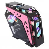 İzoly ARGB Cyberpunk AX9 Pink 5X12CM Full Glass Gaming Kasa - 1