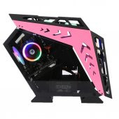 İzoly ARGB Cyberpunk AX9 Pink 5X12CM Full Glass Gaming Kasa - 4