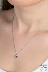 Swarovski Zirconia Kadın Lotus Gümüş Kolye - 1