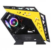 İzoly ARGB Cyberpunk AX9 Black - Yellow 5X12CM Full Glass Oyuncu Bilgisayar Kasası - 2