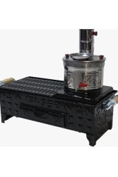 Semaverli Mangal Büyük Boy Kömürlü Mangal Barbekü - 1