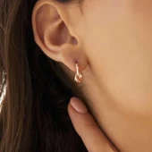 Gümüş Rose Düğüm Kadın Küpe SL5787 thumbnail 2