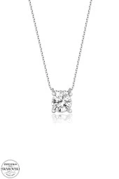 Swarovski Zirconia Kadın 1,03 Karat Pırlanta Montür Gümüş Kolye - 2