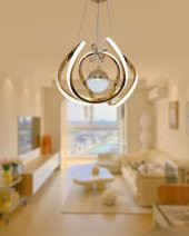 TT Aydınlatma TT306-TPL-SR  Kavis Modeli Sarı Kaplama Tek Toplu 3 Renk Modüllü Ledli Avize - 3