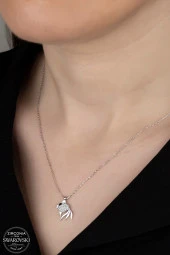 Union Swarovski Zirconia Kadın Şans Balığı Gümüş Kolye - 1