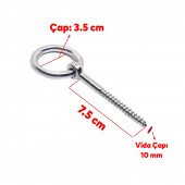 Halkalı Metal Paslanmaz M10 Vidalı Gerdirme Sabitleme Çekme Kaldırma Tavan Kancası Asma Kit - 2