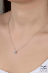 Union Swarovski Zirconia Kadın Tektaş Gümüş Kolye - 1