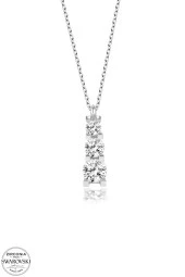 Union Swarovski Zirconia Kadın Üçtaş Tria Gümüş Kolye - 2