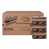 Selpak Extra Dispenser Kağıt Havlu - Z Katlama Havlu - 2 Kat - 200 Adetlik 12 Paket / Koli - 1
