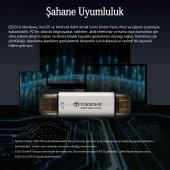 Transcend TS256GESD310C 256GB,USB/Type-C Taşınabilir Harici SSD Siyah - 3