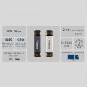 Transcend TS256GESD310C 256GB,USB/Type-C Taşınabilir Harici SSD Siyah - 7