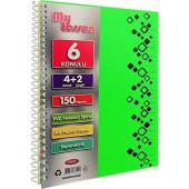 Tokaç U4 4+2 150 Ypr A4 Spr. Ayraçlı Defter 4 Kareli 2 Çizgili - 2